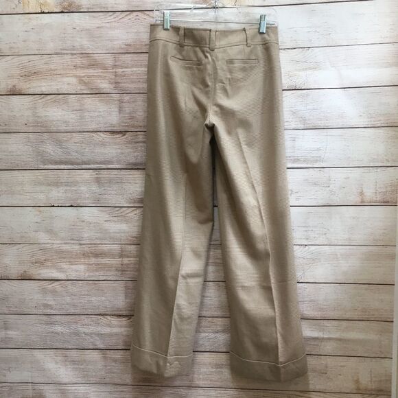 ANN‎ TAYLOR LINDSAY WIDE LEG CUFFED PANTS IN PLAID WOOL - Picture 3 of 8